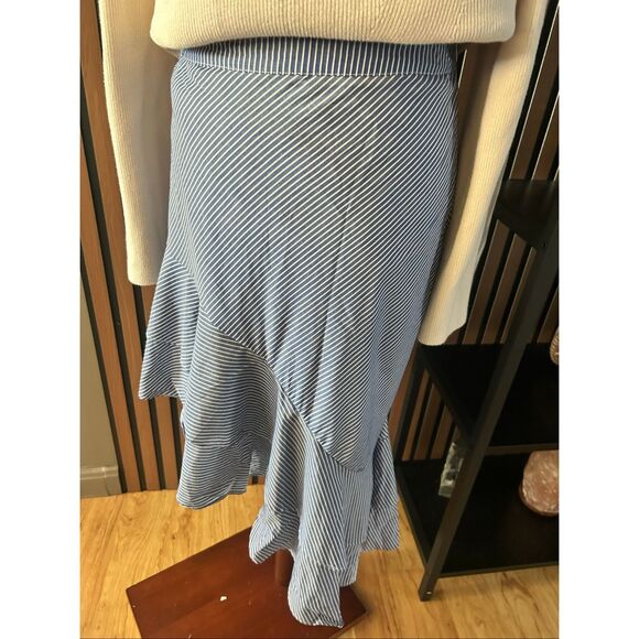 A new day asymmetric blue stripe skirt size 4 - Picture 1 of 8